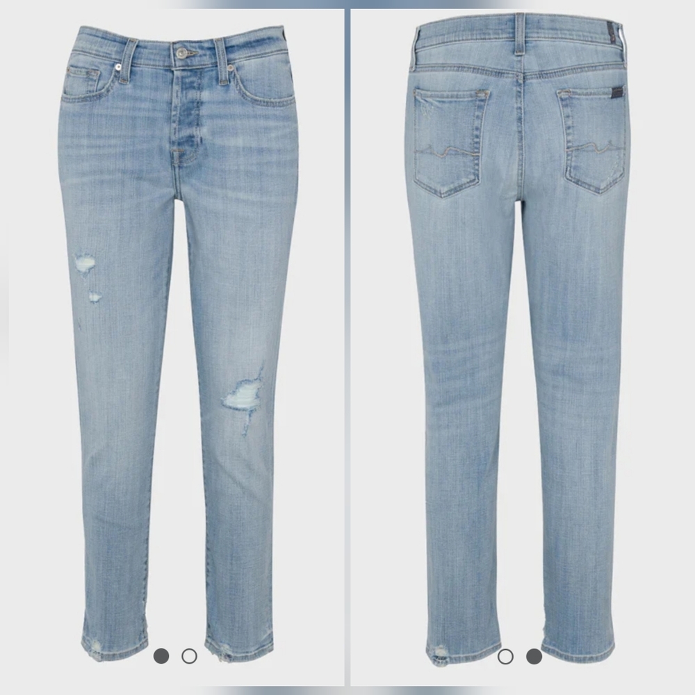 🆕 7 for All Mankind Josefina Broken Twill distressed sz 30 without tags
